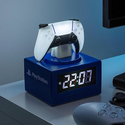 Paladone PlayStation DualSense Controller Digital Alarm Clock with Night Light Function - Officially Licensed Gaming & Bedroom Décor for Kids & Teens