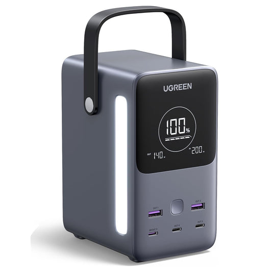 UGREEN 300W 48,000mAh Portable Power Bank With LiFePO4 Battery, 140W PD3.1 USB-C Fast Charging, 5 Ports (3C2A), Smart Display, LED Light With SOS Mode, 153Wh Laptop & Travel Backup Charger