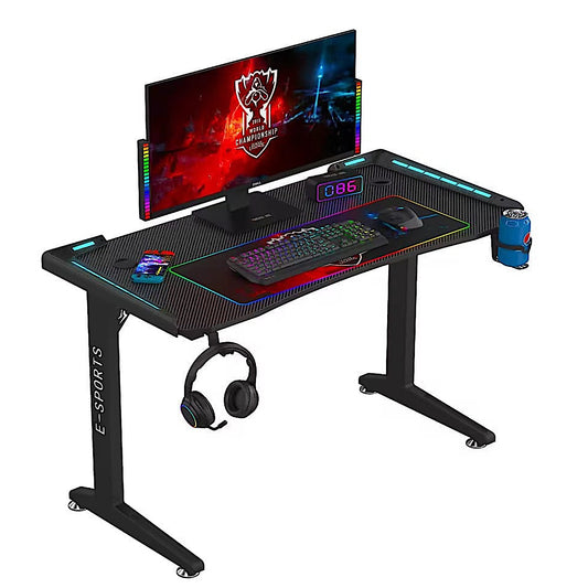 Z10 RGB Gaming Desk with Led Lights, Headset Holder & Cup Holder - 120cm