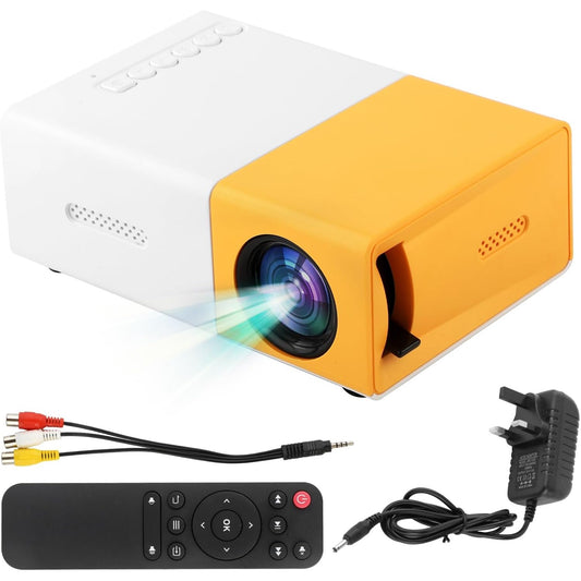 YG300 Portable Projector Multimedia Full HD 1080P Home Theater Movie Projector Compatible with iOS Android Smartphone Tablet Laptop PS4 TV Stick DVD HDMI AV USB