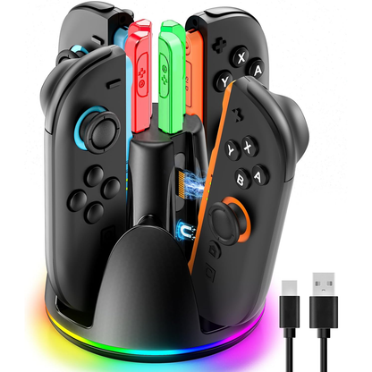 Nintendo Switch 2 Charging Dock, Switch 2 Charger for Nintendo Joycon 2 Accessories, 2.5h Fast Charging Station with RGB Lights