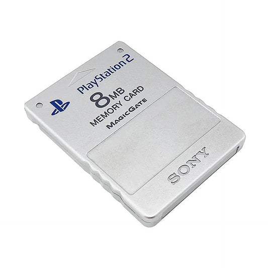 Original Playstation 2 PS2 Memory Card - Silver (8MB) - (USED)
