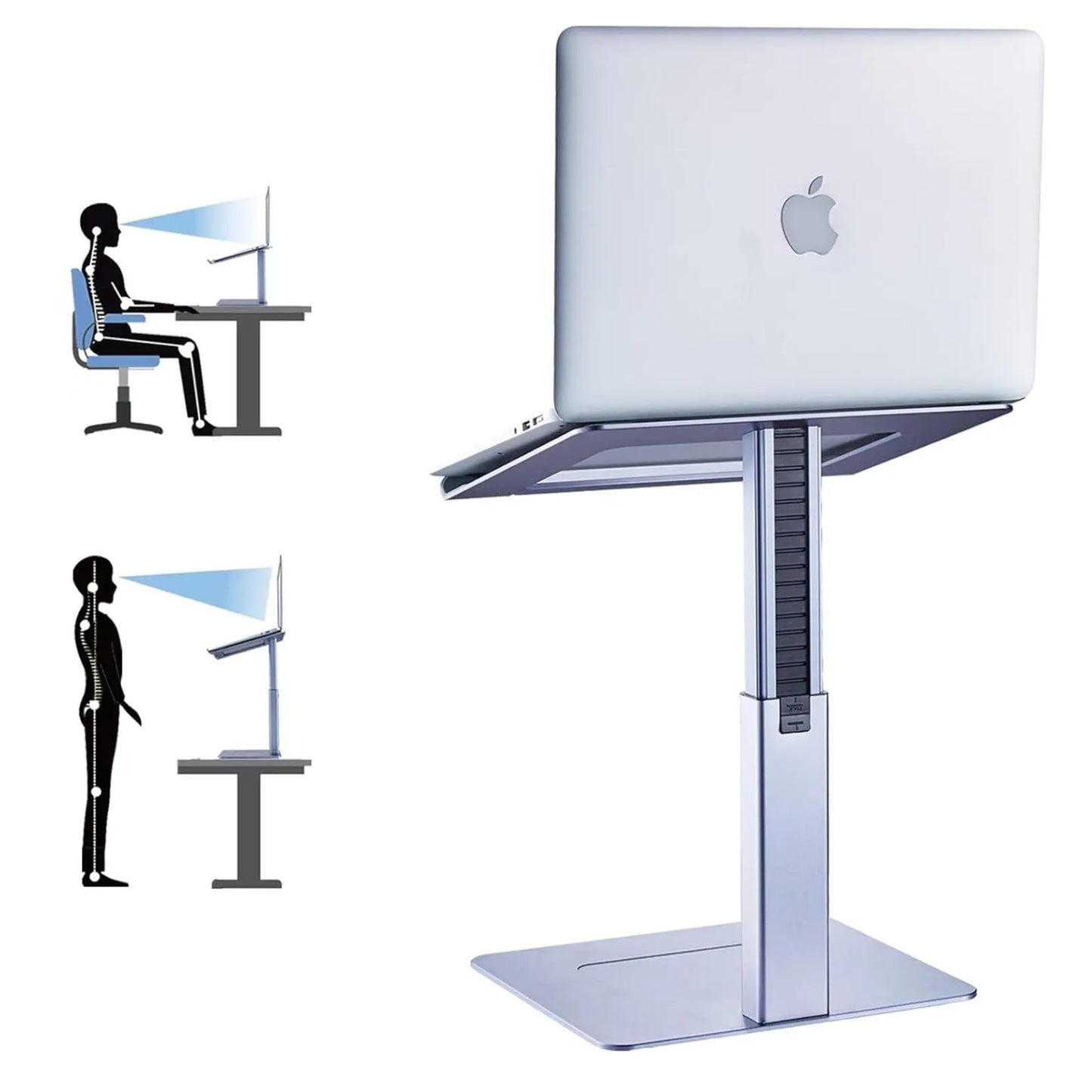 N104 Adjustable Laptop Stand Sit Stand, 8.7 To 15 Inch Adjustable Height Range, Heavy Duty Metal Build, Quick Lock Adjustment, Ergonomic Eye Level Design, Supports 13.3 To 17.3 Inch Laptops