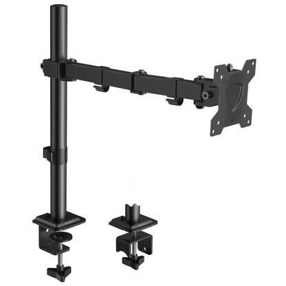 KOORUI KR10G Single Arm Desk Mount for 13-27 inch Monitors, Fully Adjustable with C-Clamp and Grommet Base, VESA 75x75mm or 100x100mm, Fits up to 10kg, Black, KR10G