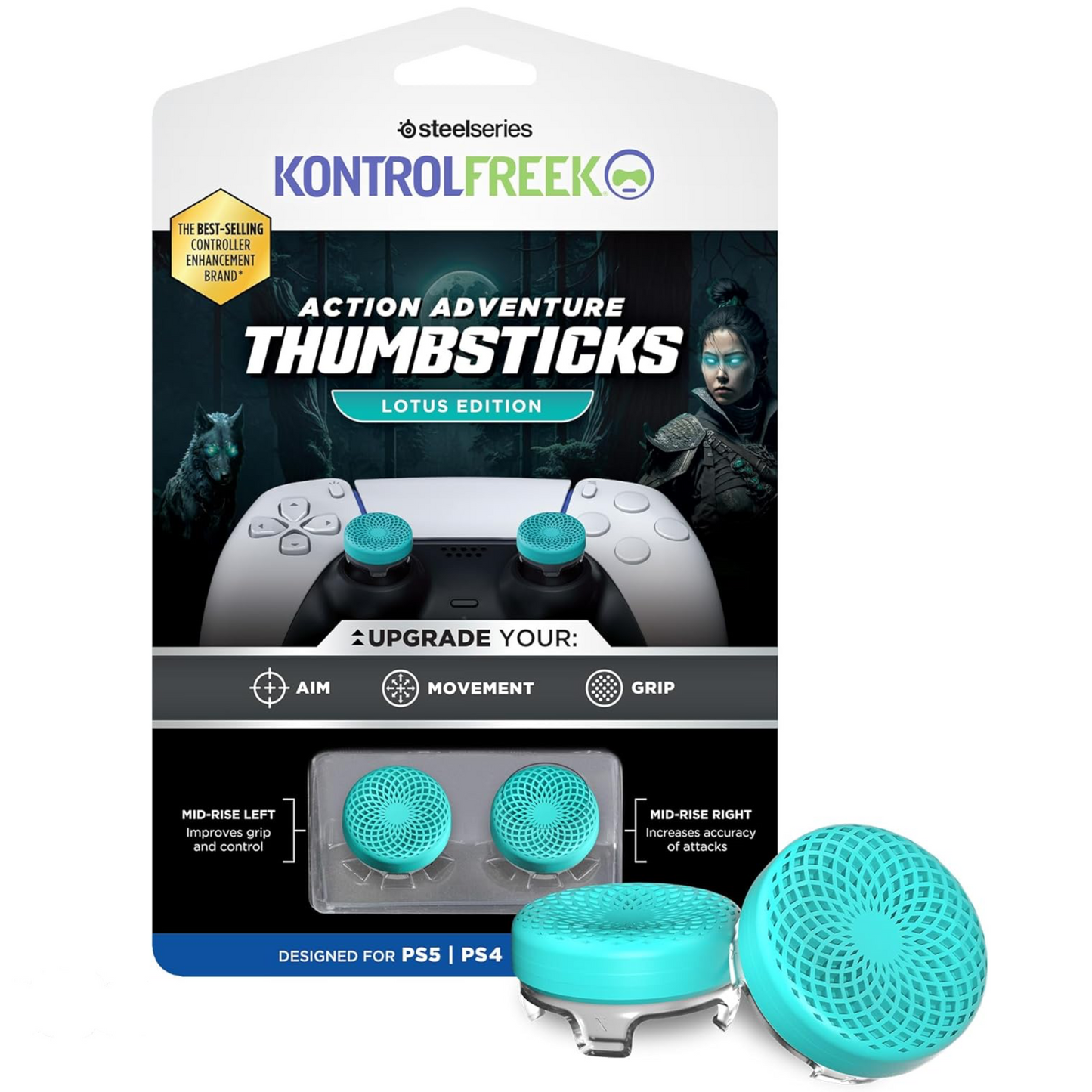 KontrolFreek Action Adventure Thumbsticks Lotus Edition for PlayStation 4 | PlayStation 5