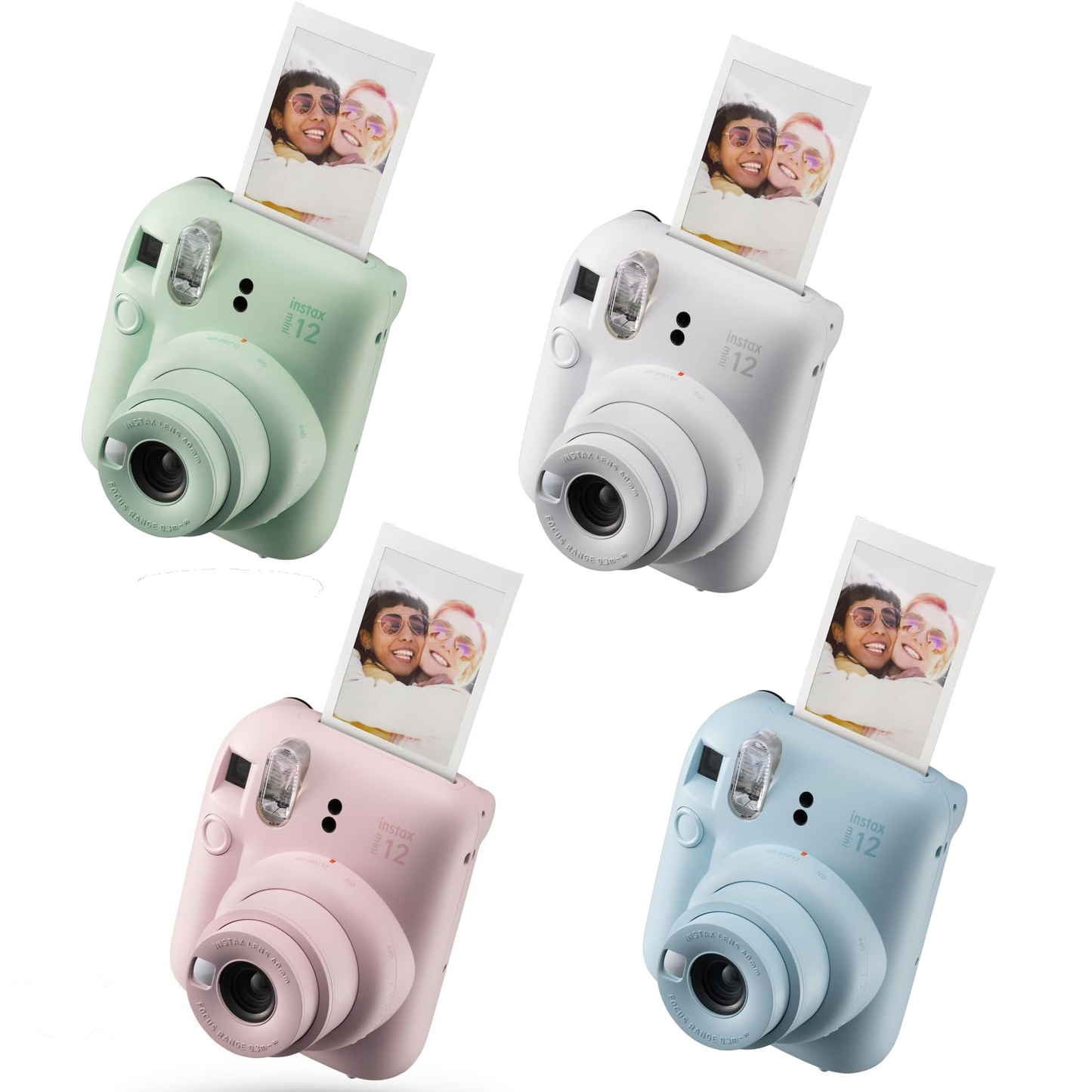 FujiFilm instax mini 12 Camera - Pastel Blue | Mint Green | Blossom Pink | Clay White