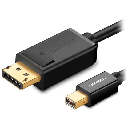 UGREEN 10477 Mini DisplayPort to DisplayPort Cable 1.5M – 8.64Gbps, 2560x1600p@60Hz, Gold-Plated, DP 1.2, Bi-Directional, Plug & Play – Black Premium Video Cable