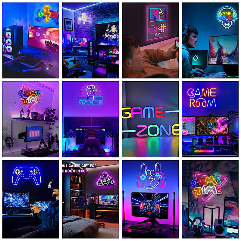 Game Neon Sign, Gaming Led Room Wall lights,Gaming Neon Lights for Bedroom Boys,Gamer Gifts Lamp