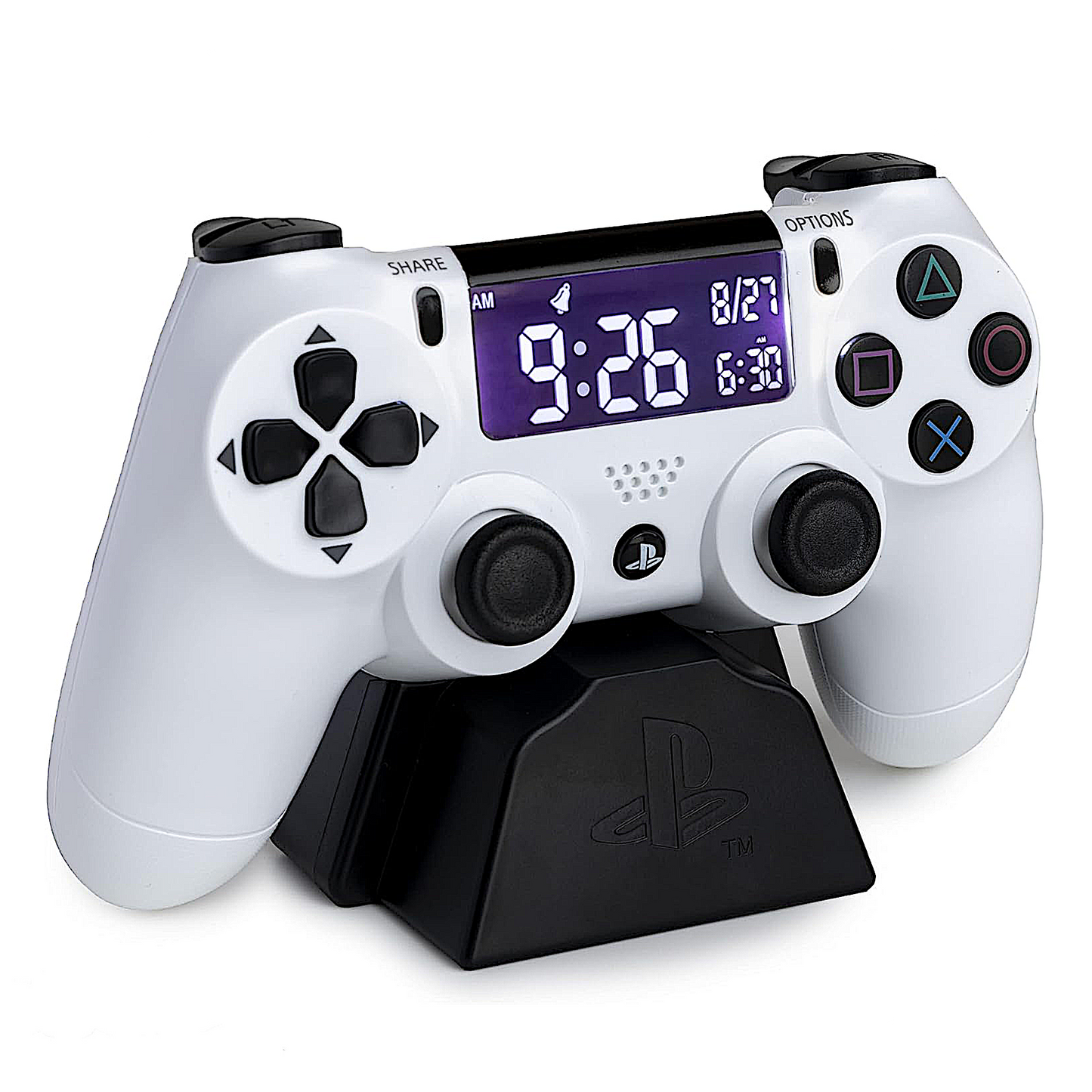 Paladone PlayStation 4 Controller Alarm Clock for Bedroom - Digital Display - Official Merchandise