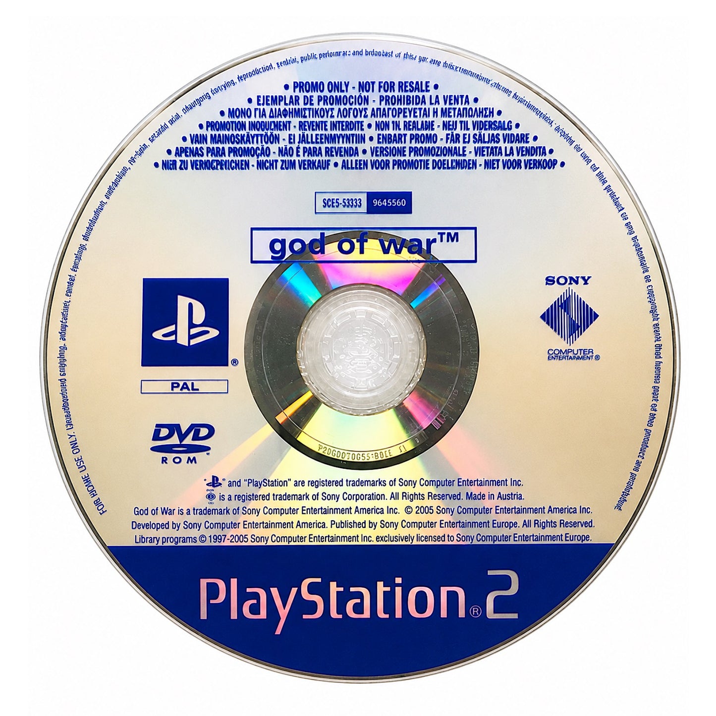God Of War 2 Disc [Not for Resale] - PlayStation 2 (PAL) - (USED)