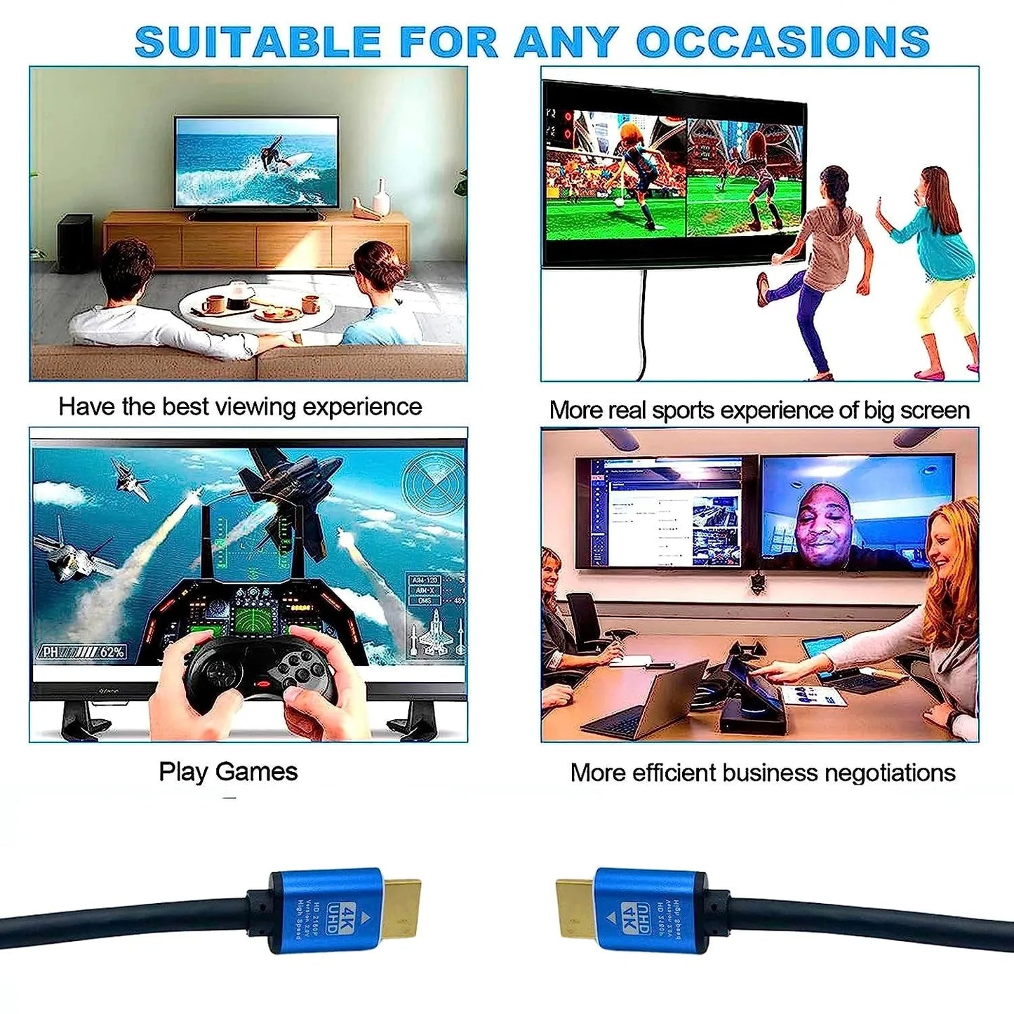 4K High Speed HDMI 2.0 Cable “Ultra”- HDMI 2.0 -Gold Plated-High Speed Data 18Gbps, 3D, 4K, HD 2160p - 20 Meters