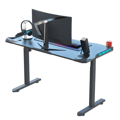AY Ergonomic Electric Height Adjustable RGB Gaming Sit-Stand Desk - 120cm & 140cm -  Black