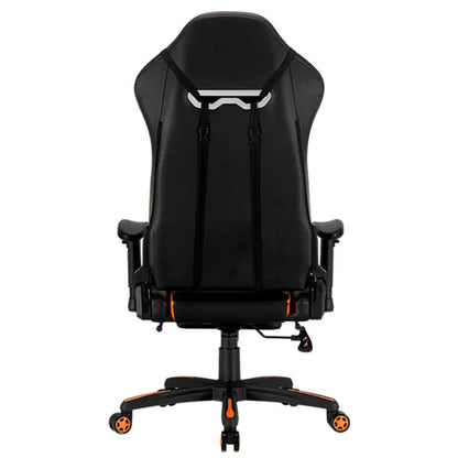 MeeTion CHR22 Leather Gaming E-Sport Chair with Footrest - Black and Orange