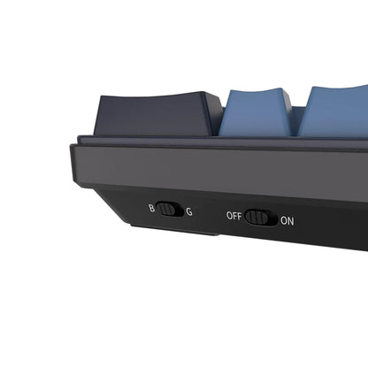 لوحة مفاتيح ميكانيكية Royal Kludge RK61 Plus ثلاثية الوضع RGB، 61 مفتاحًا قابلة للتبديل السريع، لون نيلي - مفتاح بني 