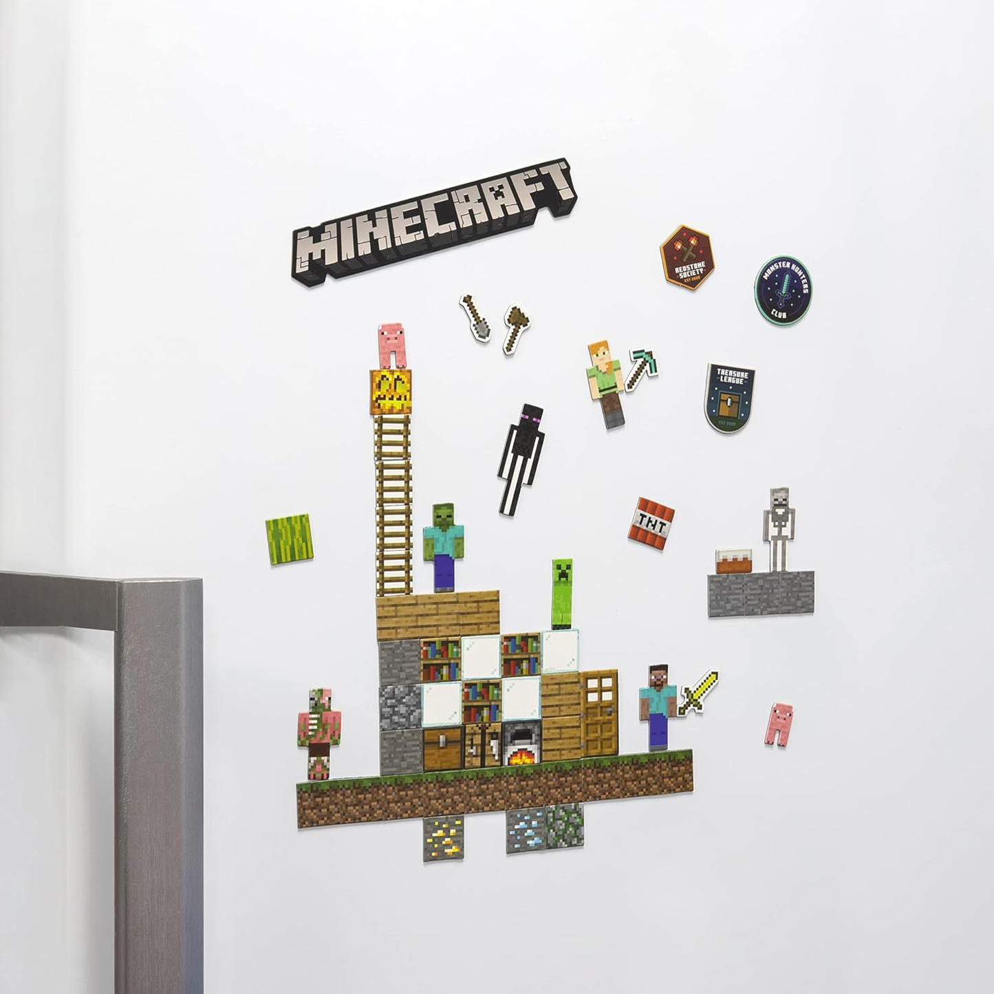 Paladone Minecraft Magnets - 80 Build a Level Fridge Magnets