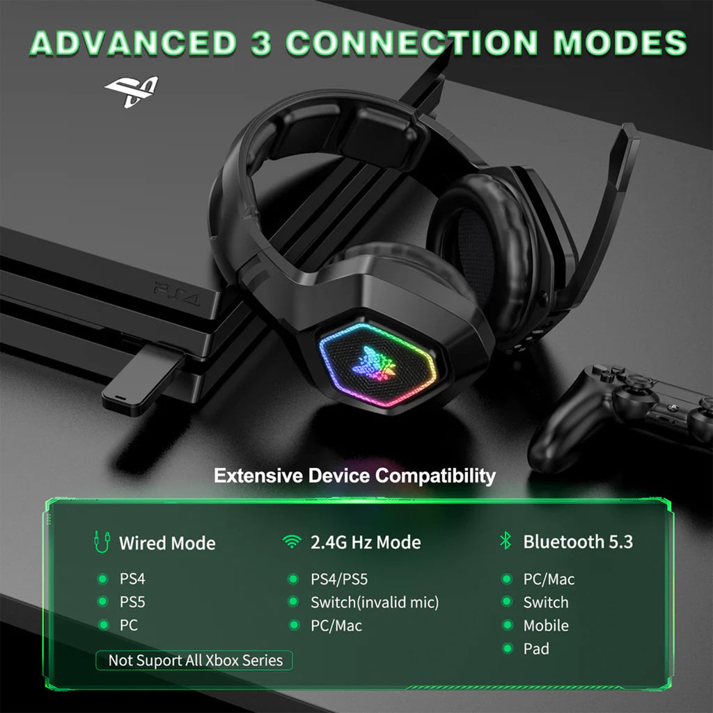 ONIKUMA B100 Headset Headworn Bluetooth 2.4g Wireless Wired Three Mode Lightweight E-Sports Gamer Headphone - White | Black