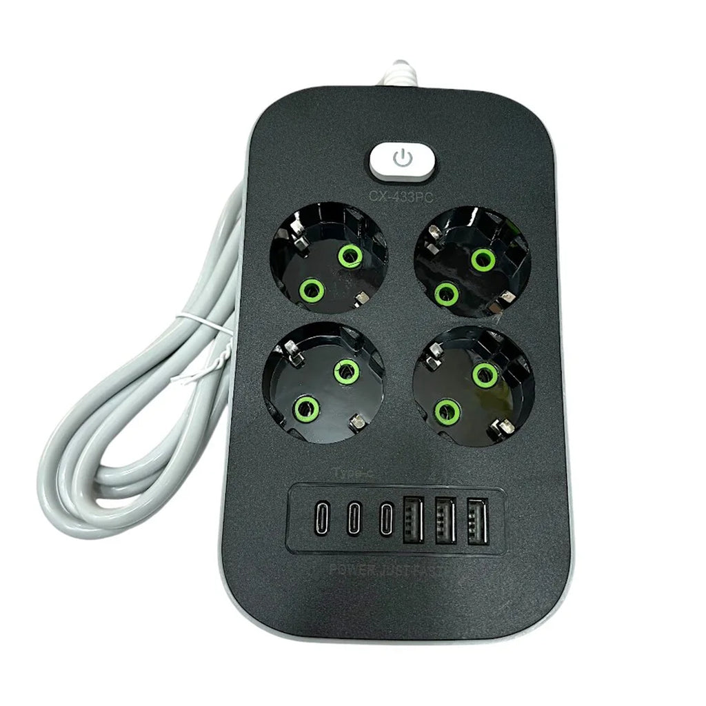 CX-443PC EU Power Strip | 4 AC Sockets + USB-C PD Fast Charging | Surge ...