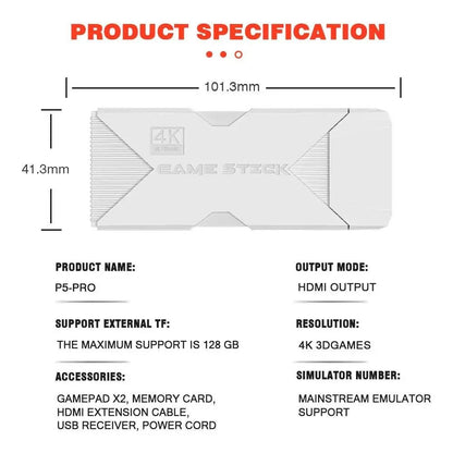 وحدة تحكم ألعاب ريترو متقدمة بدقة 4K: وحدات تحكم شبيهة بـ PS5، وأكثر من 20,000 لعبة