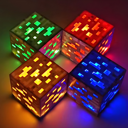 Minecraft ORE Block Lights LED Night Lamp USB Rechargeable - Red | Yellow | Blue | Green