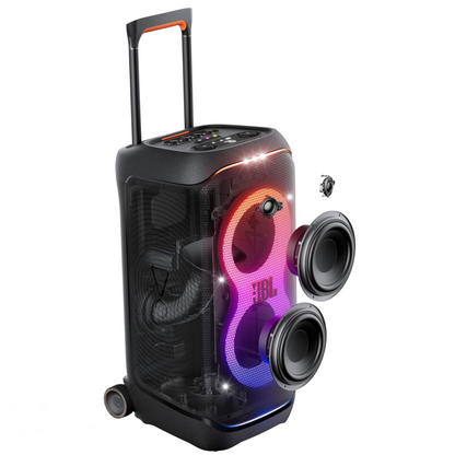 JBL PartyBox Stage 320 - Portable Party Speaker with Telescopic Handle & Wide, Sturdy Wheels, Powerful JBL Pro Sound, Up to 18 Hours of Play time