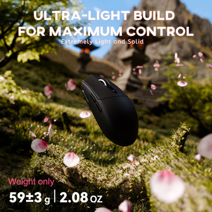 ATTACK SHARK G3 Tri-Mode Wireless Gaming Mouse 25,000 DPI, Ultra-Light 59g, PAW3311 Sensor, Broadcom Esports MCU, HUANO 80M Switches – Black