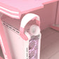 Z8 120CM Gaming Desk With Led Lights, Cup Holder and Headset Holder - Pink