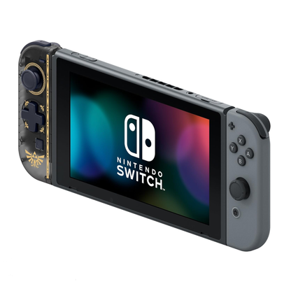 وحدة تحكم هوري نينتندو سويتش دي-باد (يسار) إصدار أسطورة زيلدا 