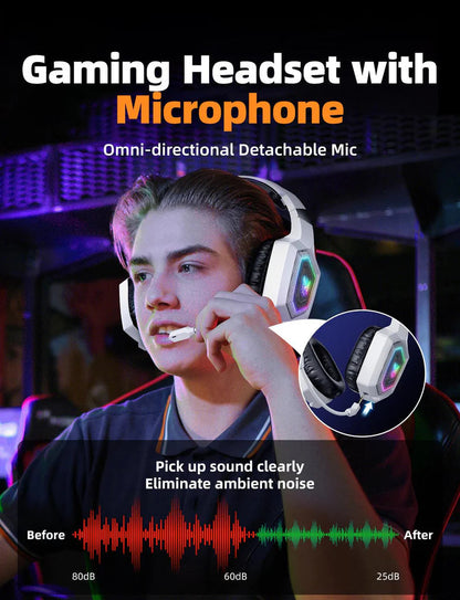 ONIKUMA B100 Headset Headworn Bluetooth 2.4g Wireless Wired Three Mode Lightweight E-Sports Gamer Headphone - White | Black