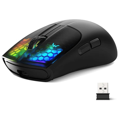 Attack Shark X5 RGB Weightless Mouse Tri-Mode Wired/2.4G/BT5.0, PAW3312 PixArt Optical Sensor, up to 4000DPI, with Long Battery Life for Office/Game - Black | White