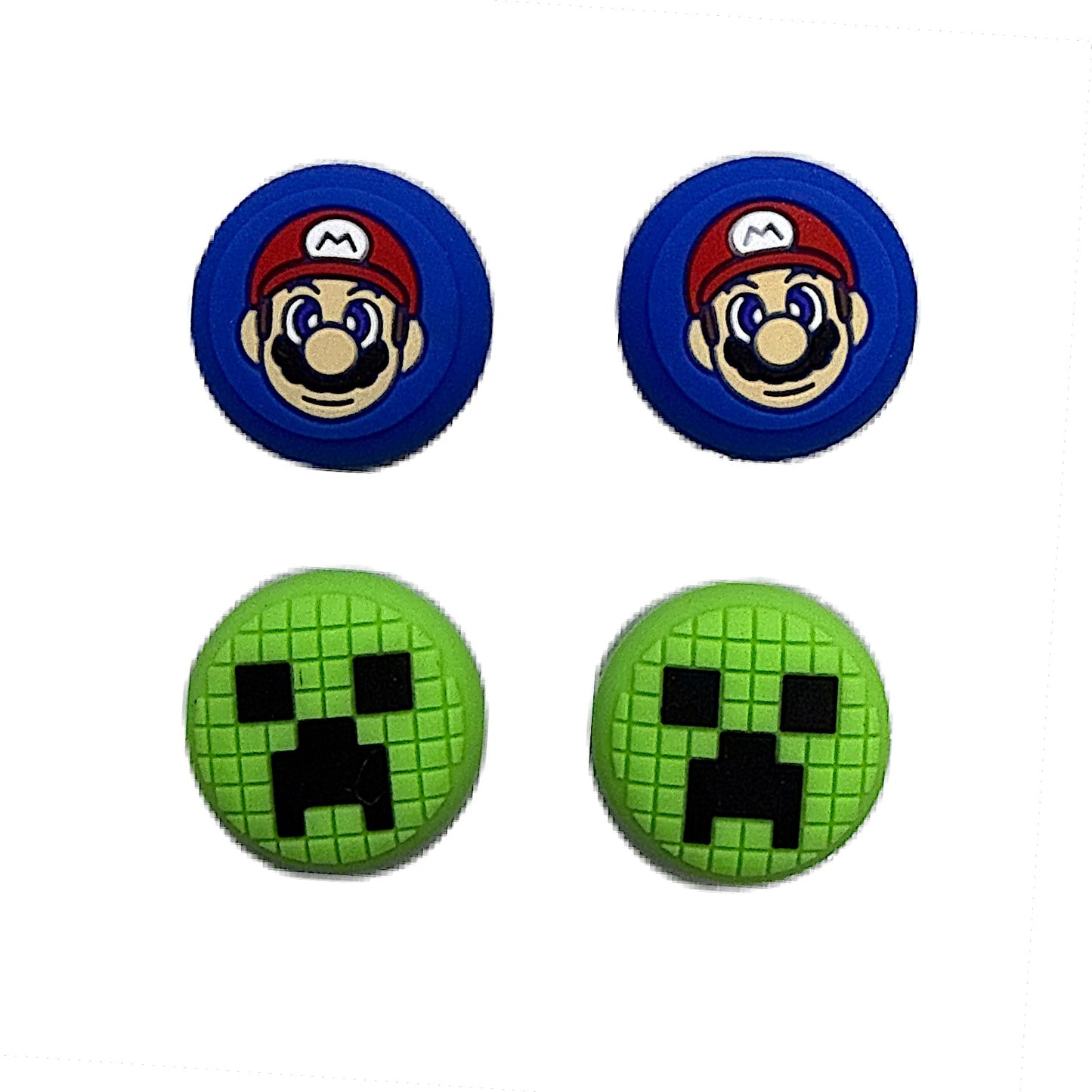 Thumb Grip Caps 4Pcs for Nintendo Switch 2 Joycons 2 Controllers - Kirby | Mushroom | Mario & Creeper | Mario & Question Block
