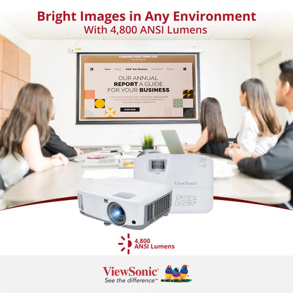 ViewSonic SP3 4,800 ANSI Lumens SVGA Business Projector, 22,000:1 Contrast, Auto Power Off, SuperColor™ Technology, Vertical Keystone, 5 Color Modes, 15,000-Hour Lamp Life