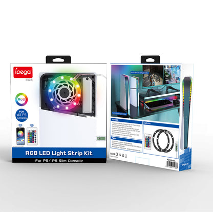 شريط إضاءة LED RGB لجهاز بلاي ستيشن 5 من إيبيجا، مقاس كبير/رفيع، ملحقات ديكور محيطي، جهاز تحكم عن بعد/تطبيق/يو إس بي 3