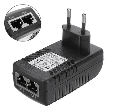 DC 24V 1A Wall EU Plug POE Injector RJ45 Ethernet Adapter Supports IP Phone Camera Switch Power Supply