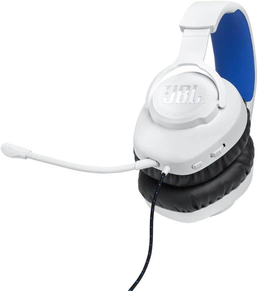 JBL Quantum 100P Console - Gaming Headset - White/Blue