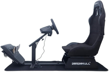 DEADSKULL Racing Seat Gaming Chair Simulator Cockpit Steering Wheel Stand/Chair - Black | Blue | Red | White