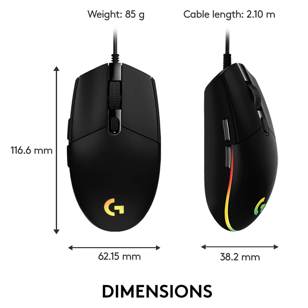 Logitech G102 LIGHTSYNC RGB Gaming Mouse - Black | Blue | White