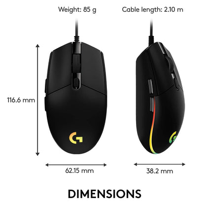 Logitech G102 LIGHTSYNC RGB Gaming Mouse - Black | Blue | White