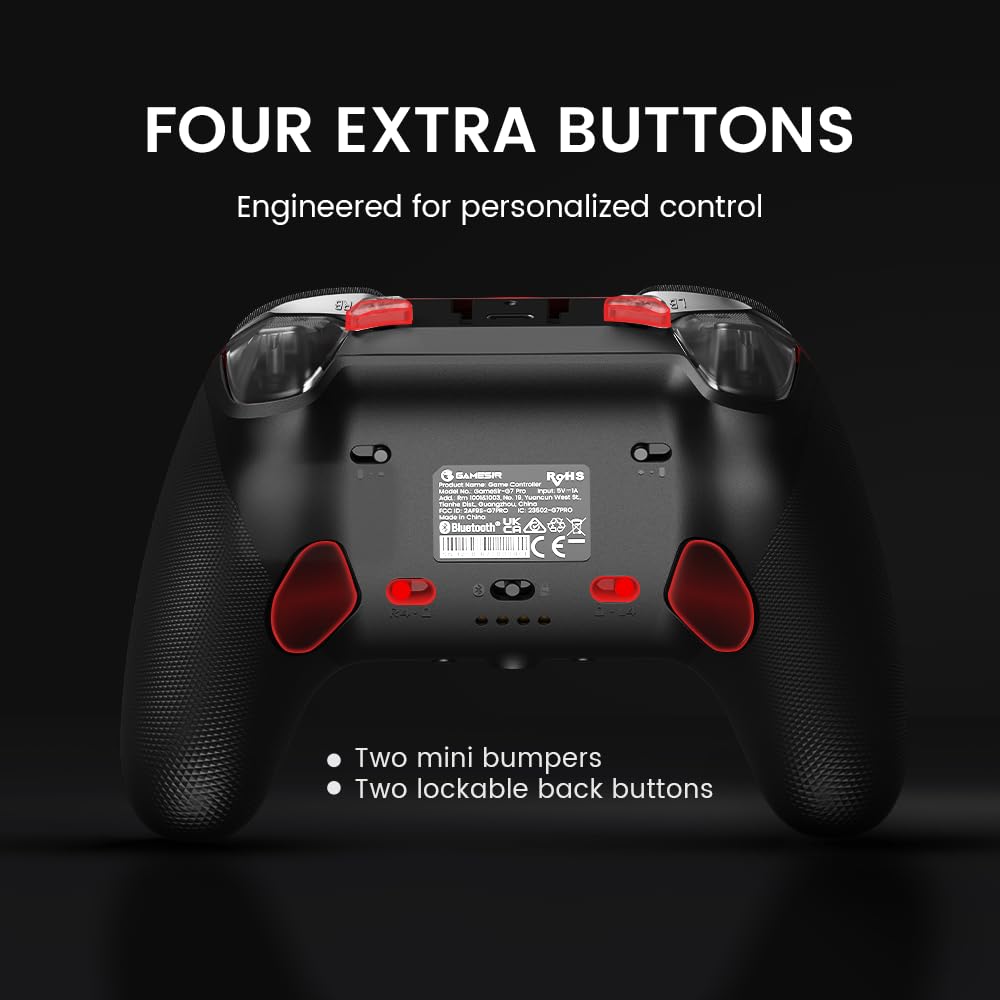 GameSir G7 Pro Tri-Mode Controller for Xbox Series X|S, Xbox One, Wireless Gamepad for PC&Android with TMR Sticks, Hall Effect Analog Triggers, 1000Hz Polling Rate, 3.5mm Audio Jack - Black