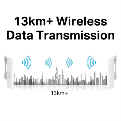 TP-Link CPE220 2.4GHz 300Mbps Long Range Outdoor CPE for PtP and PtMP Transmission, Point to Point Wireless Bridge, 12 dBi, 13 km+