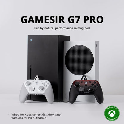 GameSir G7 Pro Tri-Mode Controller for Xbox Series X|S, Xbox One, Wireless Gamepad for PC&Android with TMR Sticks, Hall Effect Analog Triggers - White