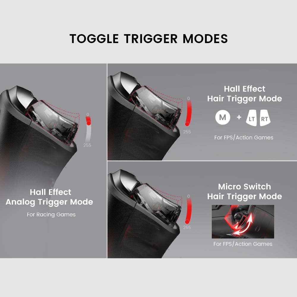 GameSir Cyclone 2 Wireless Controller for Xbox, PC, Android, iPhone, PC Controller with Mag-Res™ TMR Sticks, Hall Effect Triggers, RGB Lightning, 6-Axis Gyro, Turbo - Black