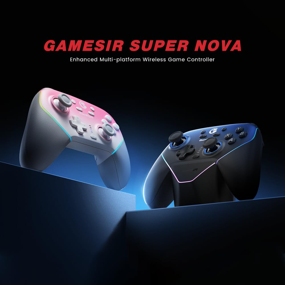 GameSir Super Nova Wireless Gaming Controller for PC/Switch/Switch 2/iOS/Android, Hall Effect Stick, RGB Lighting - Blue