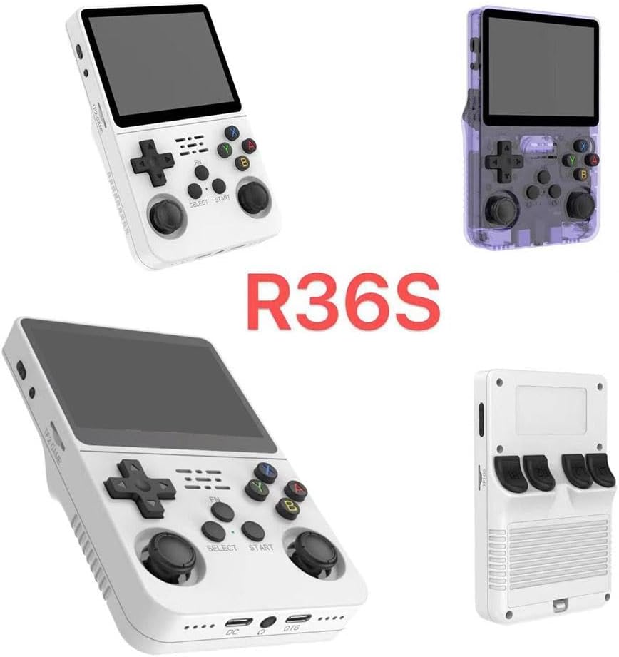 Retro Handheld R36S Video Game Console Linux System 3.5 Inch IPS Screen - Purple | White | Black | Green