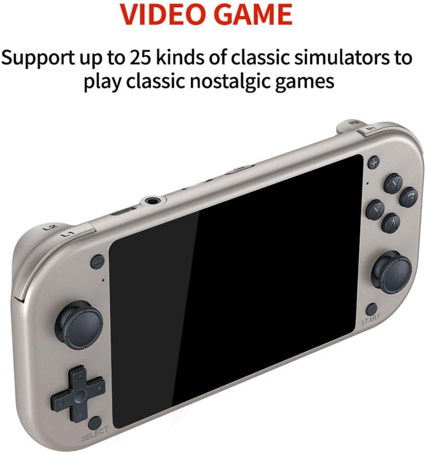 Retro M17 Handheld Game Console Built-in 10000 Games, 4.3-Inch IPS Screen , Cortex-A7 CPU, Linux/Emelec, 3D Joystick - Silver