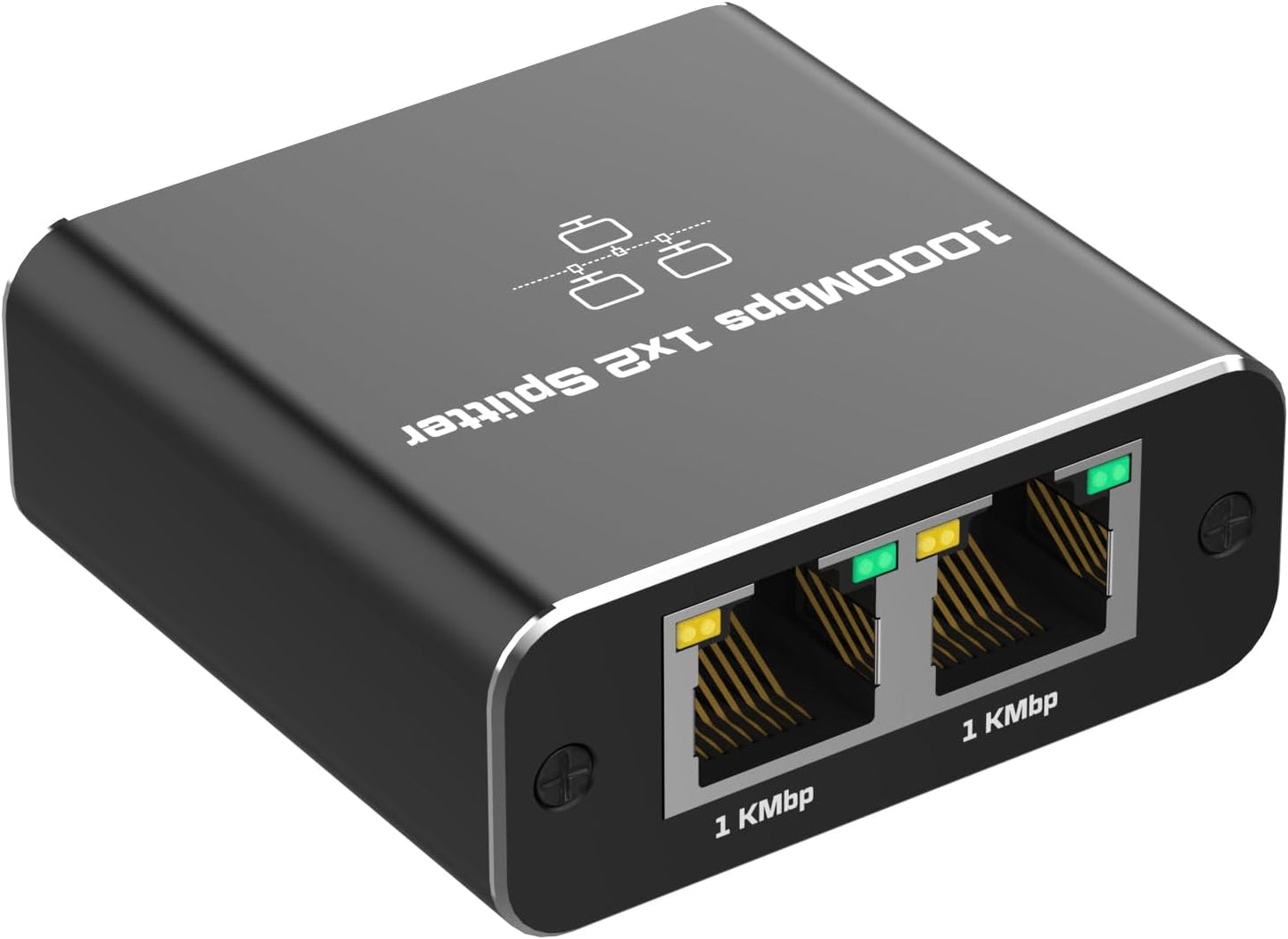 Ethernet Splitter 1000Mbs , Female to Female Network Adapter RJ45, LAN Ethernet Socket Connector Adapter for Cat6/Cat7, Ethernet Cable Splitter, Network Cable Split in one and Two, gigabit Transmission