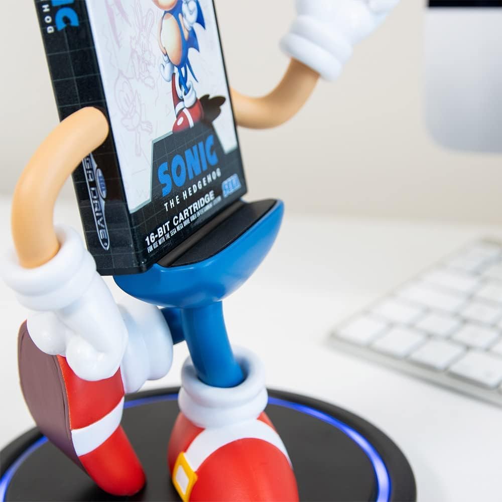 Numskull Official Power Idolz Sonic The Hedgehog SEGA Cartridge Wireless Charger Phone Holder - Compatible with Qi-Enabled Devices