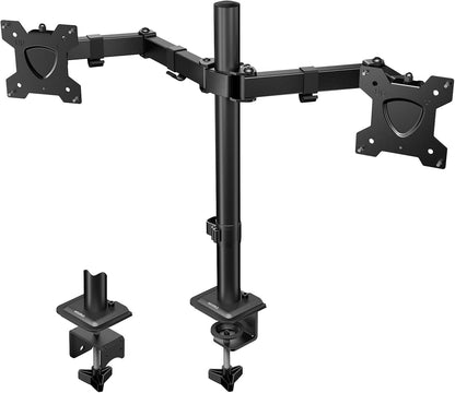 KOORUI KR20G Monitor Arm Desk Mount Display Arm 2 Screens Single Gas Pressure VESA Arm Clamp & Grommet Type PC Monitor Arm 13-27 Type Load Capacity 22.0 lbs (10 kg)
