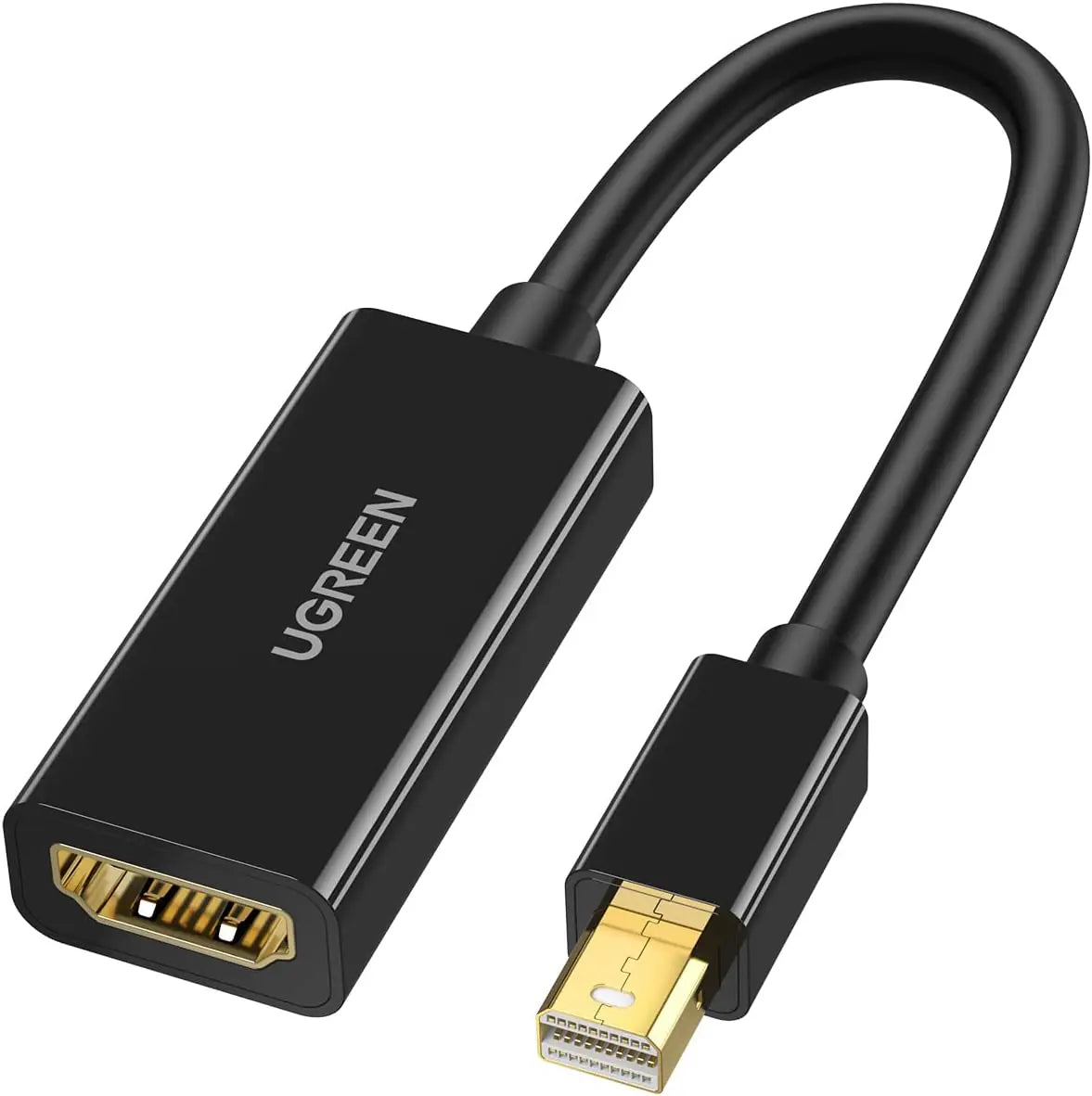 UGREEN Mini DisplayPort To HDMI Converter 4K Black | Supports 3840×2160 @30Hz | Audio Video Sync | Gold-Plated | For MacBook Surface ThinkPad Zenbook Intel NUC