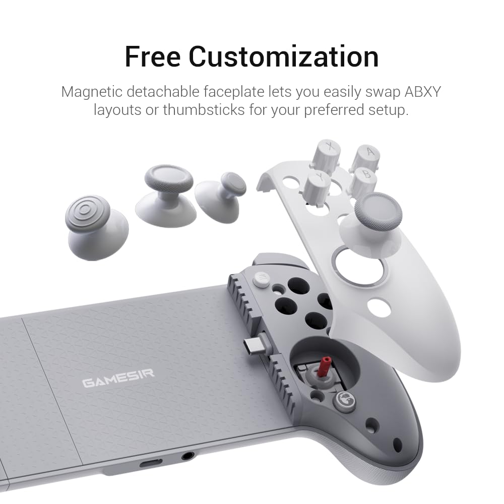 GameSir G8 Plus MFi Phone Controller for iPhone 15/16/17/iPad Mini & Android (USB-C), Officially MFi Certified- Ergonomic Grip, Play Call of Duty,Stream Xbox, 2 Pro Back Buttons