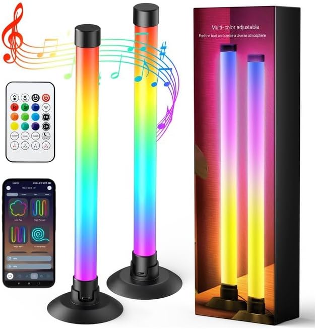 Ledagic Led Light Bar with Music Sync, Color Changing TV Backlight App & Remote Control, IC+RGB & W Smart RGB Light Bar, USB Powered Led Lights, Dynamic PC Room Monitor Backlight Gaming Accessories